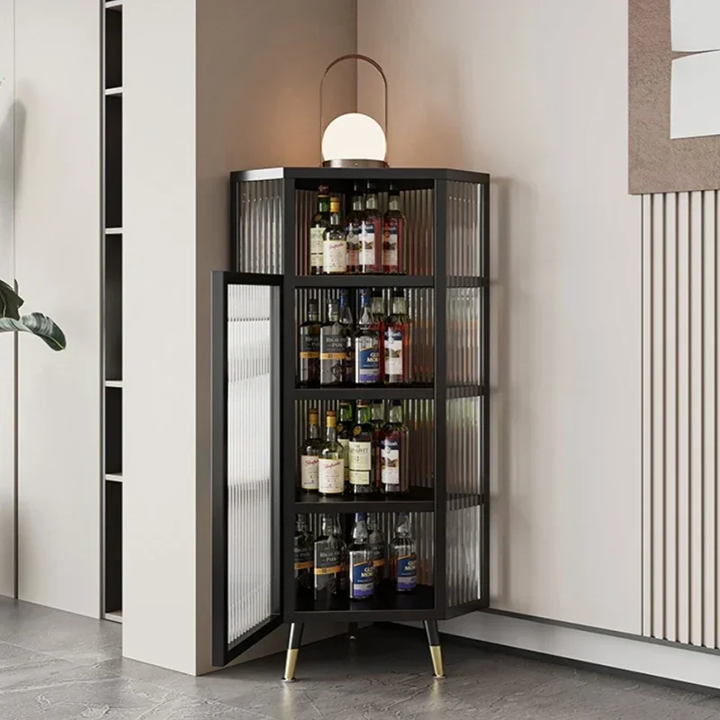 Cupboard Mini Corner Glass Cabinet et Colorful Floting Holder Bar Counter Liquor Hotel Furniture