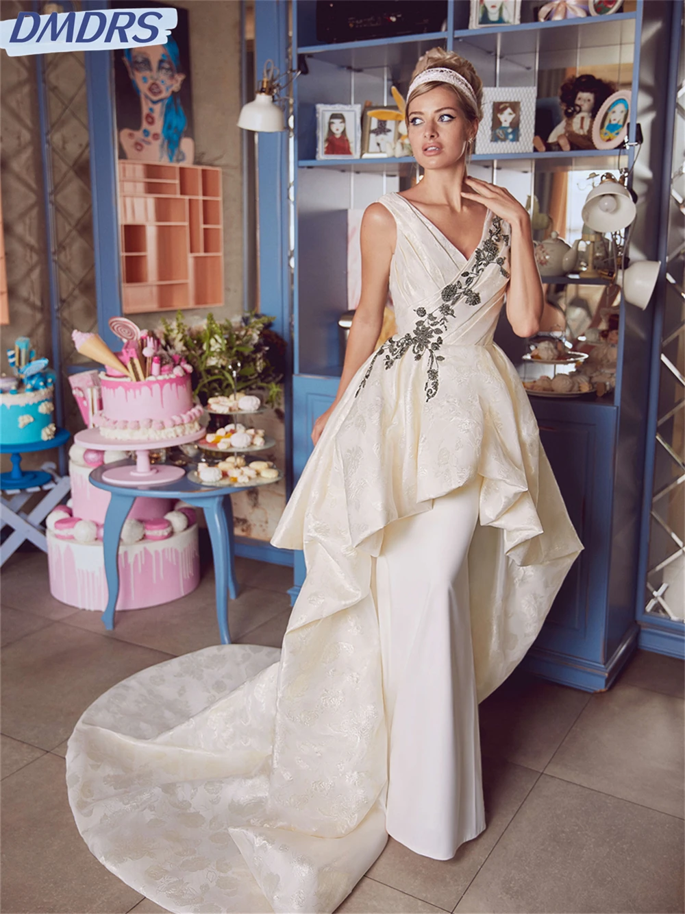 

Женское вечернее платье без рукавов, очаровательное элегантное платье до пола с V-образным вырезом и открытой спиной, платье невесты, 2024