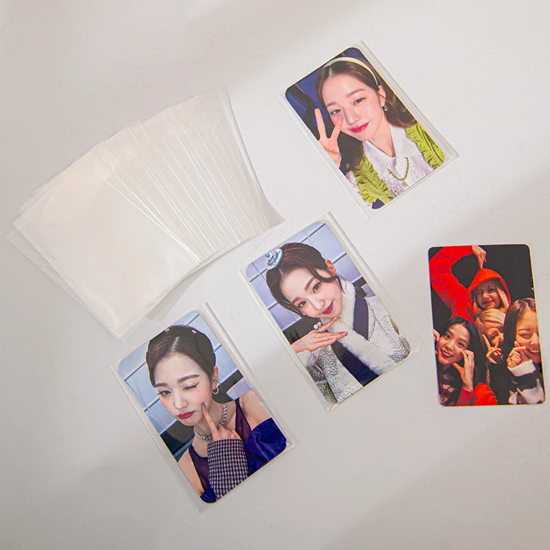 50pcs Kpop Card Sleeves Idol Picture Cards Protector Acid Free CPP Photocard Holographic Protector Film Game Cards Sleeves