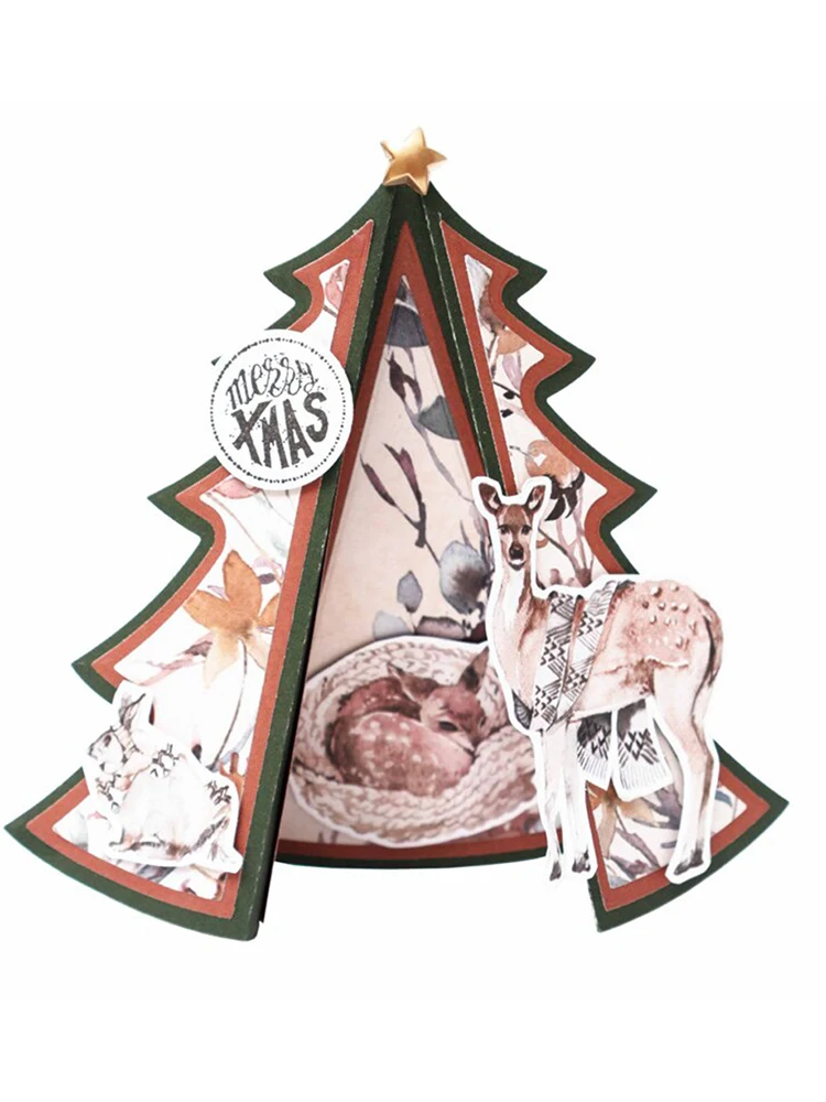 2025 neue Ankunft 3D Gefaltet Weihnachtsbaum Metall Schneiden Stirbt für DIY Sammelalbum Messer Form Klinge Punch Schablone Karte, Der – Detail 2