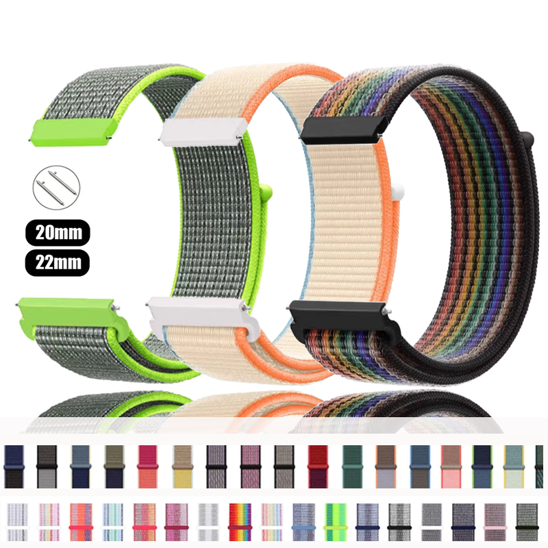 20mm 22mm Nylon band For Amazfit GTS 4/2/3/3pro/2e/GTS4-2 Mini/GTR 4 42mm/47mm/GTR2/2e/stratos belt bracelet Amazfit bip strap