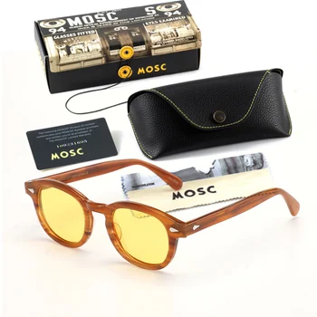 Lemtosh Occhiali da sole Uomo Johnny Depp Occhiali da sole polarizzati Donna Luxury Brand Montatura in acetato vintage Paralume da conducente 1