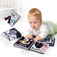 Baby Clothes Book Soft Black and White High Contrast Visual Stimulation Book Toddler Early Learning Educational Book Sensory Toy 1