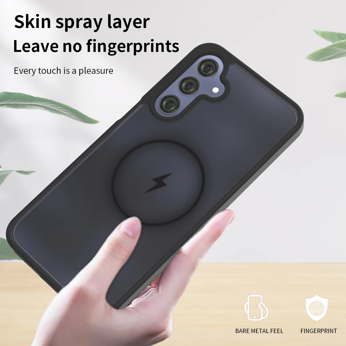 Sleek Magnetic Wireless Charging TPU/PC Case - Smooth Touch Fashion Cover