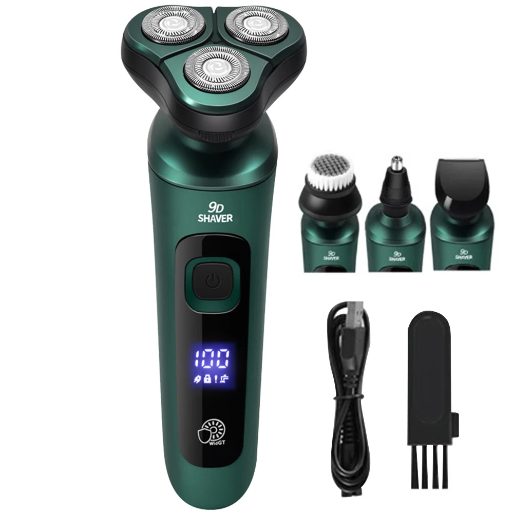 남성용 전기 여행용 면도기, USB 충전, 3 헤드 플로팅 면도기, 세척 가능한 충전식 면도기, 얼굴 수염 트리머, 자동차 가정용 면도기