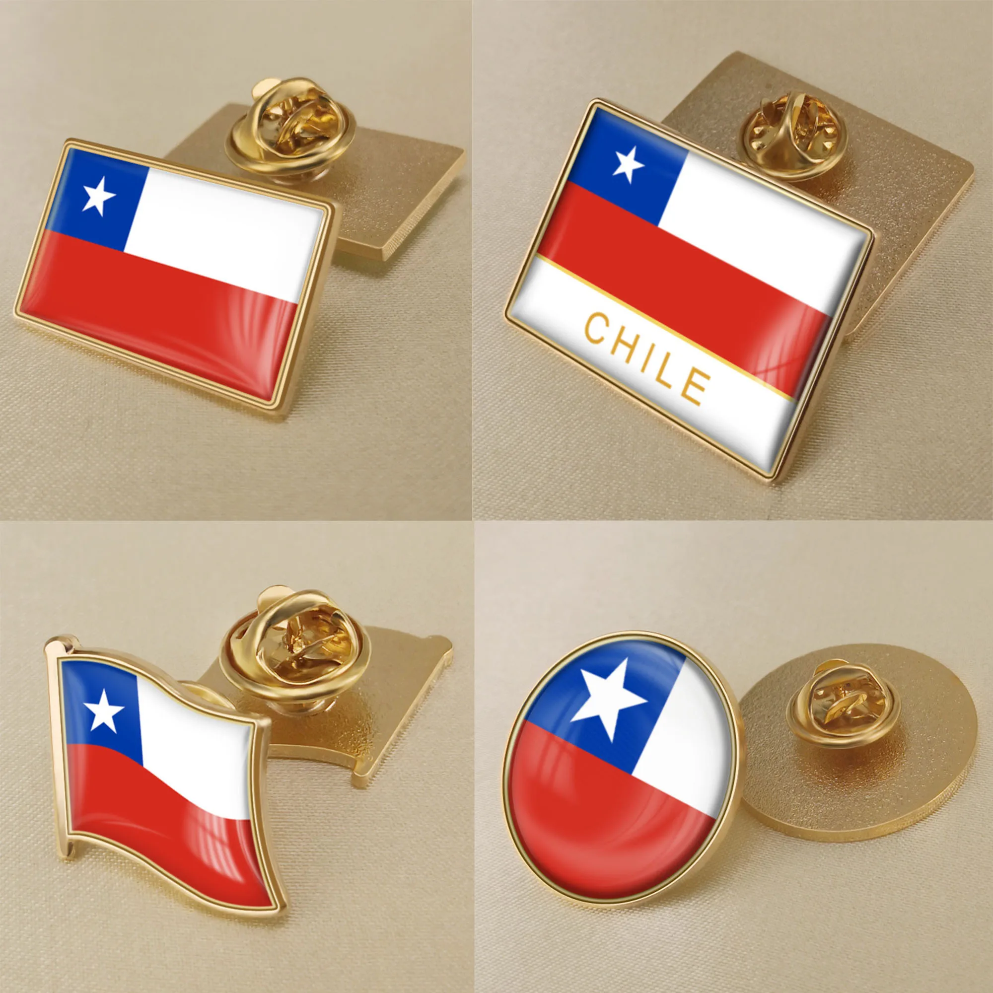 Chile Flag Brooch Badges Lapel Pins