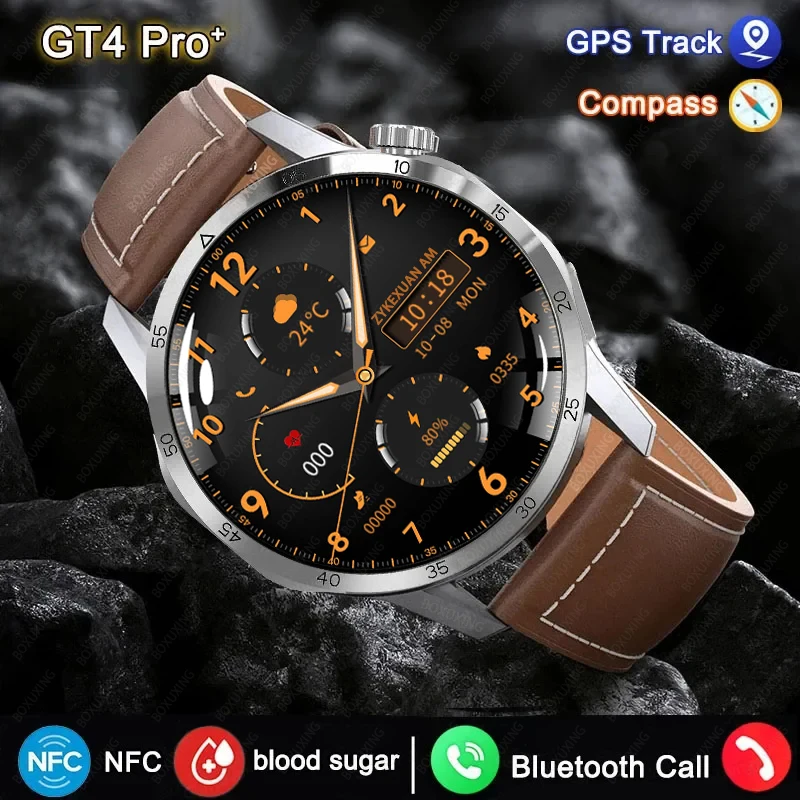 Watch For Huawei GT4 PLUS Smart Watch Men NFC Bluetooth Call GPS trajectory Waterproof Heart rate Blood Pressure Smartwatch