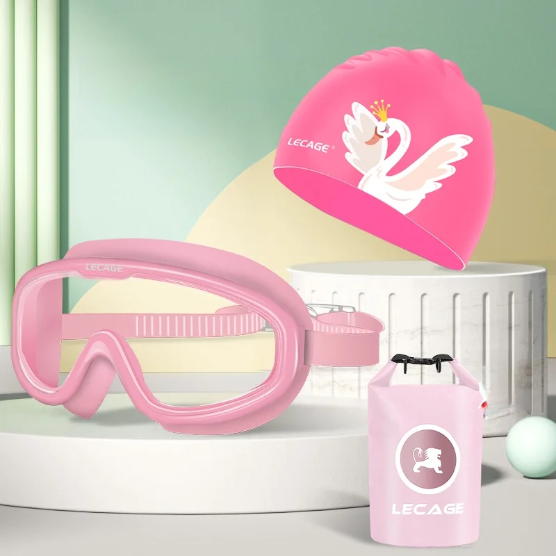 Package three (swimming goggles + swimming cap free swimming bag)