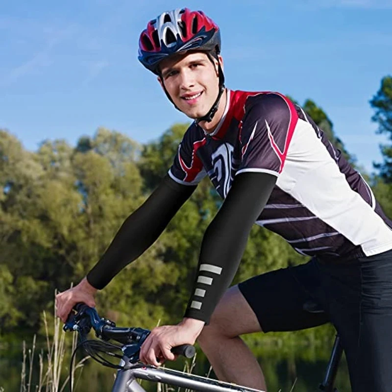 Mancommuniste de protection contre les UV pour femmes et hommes, mancommuniste de sport, cyclisme de nuit, course à pied, couverture, été, 2 pièces