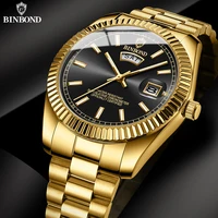 BINBOND hommes montre à Quartz haut de gamme sport Quartz hommes montres en acier inoxydable étanche Date semaine montre-bracelet hommes Relogio 2
