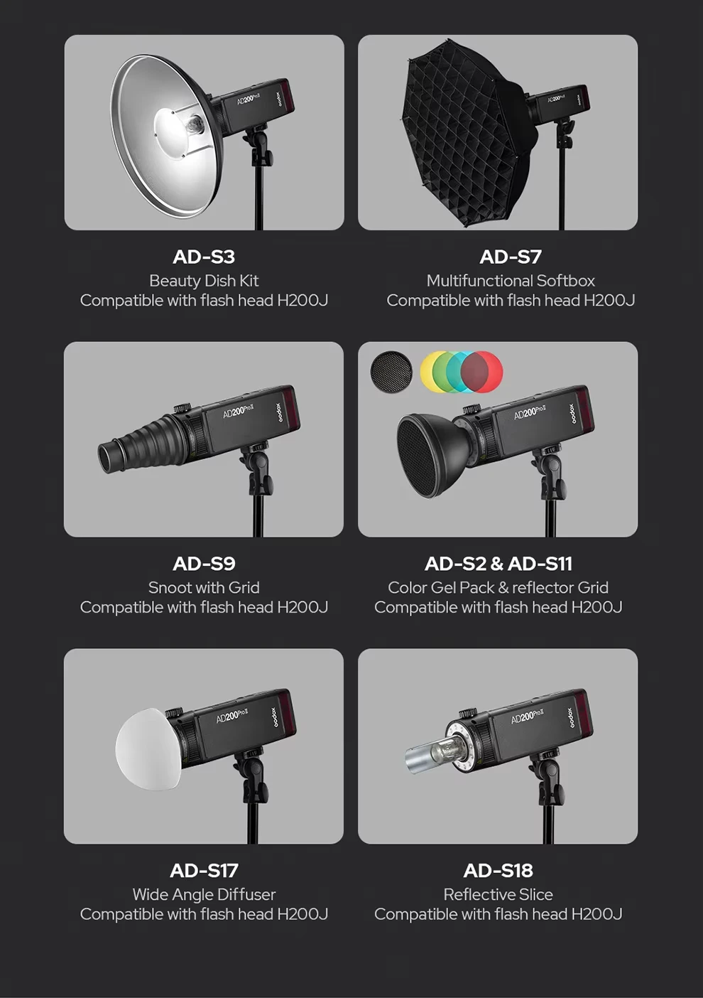 Godox AD200ProII AD200Pro II TTL 2.4G Wireless Camera Pocket Flash Compatible with X1T for Nikon Canon Sony Fuji Olympus