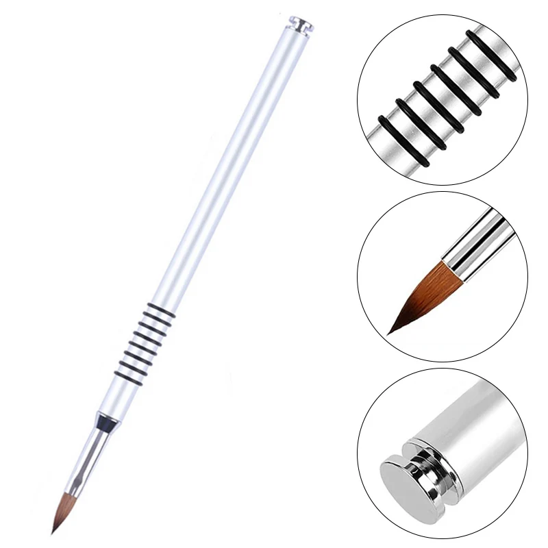 

Kolinsky Sable Nail Brush Acrylic Liquid Powder 3D Painting Pen Flower Shaping Drawing Nail Art Brushes Manicure Design DIY Tool