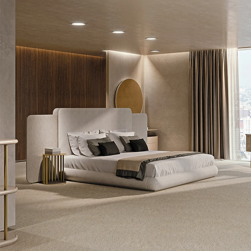

Italian minimalist designer cloth double bed 1.8m Italian minimalist bedroom wedding bed