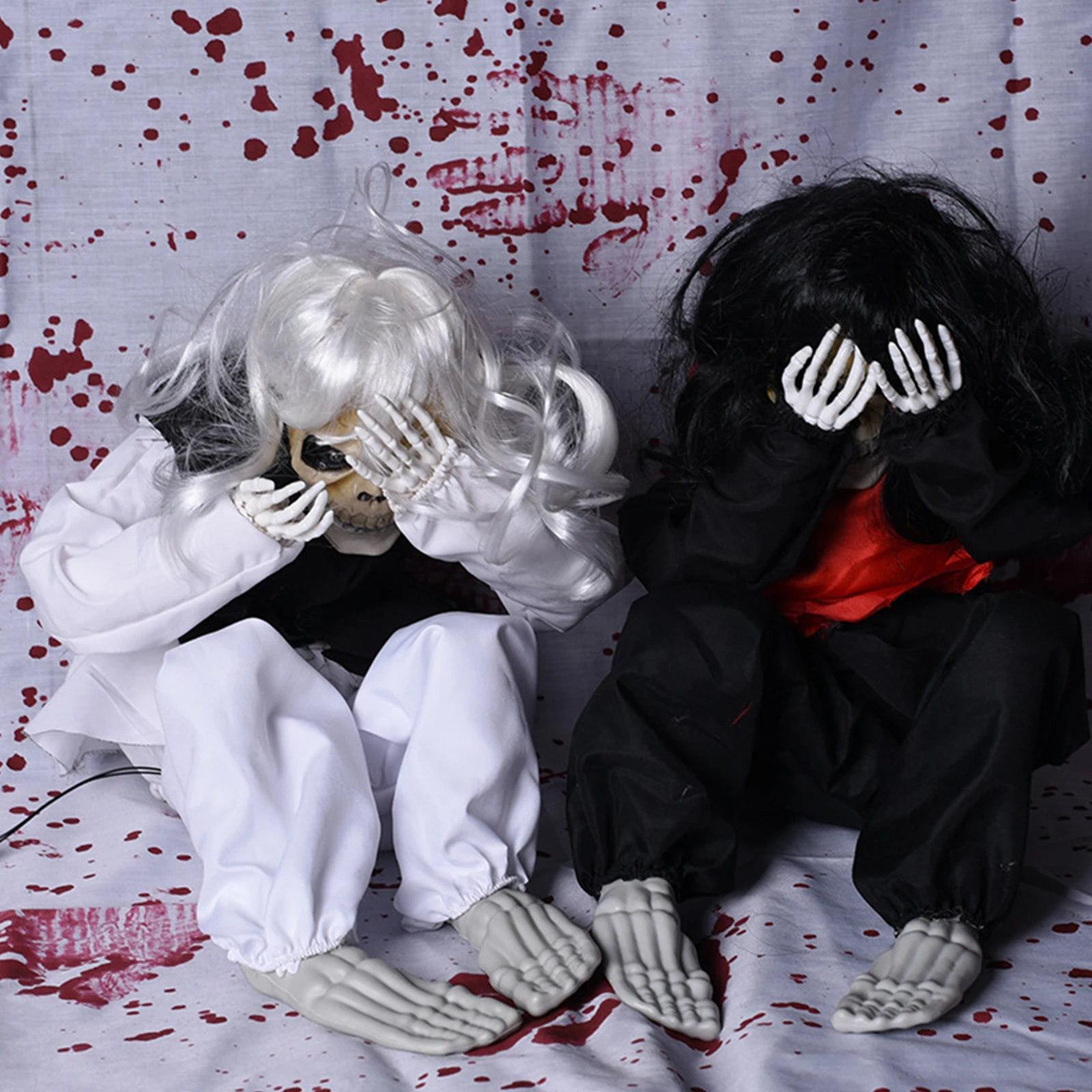 

Halloween Electric Toy Female Ghost Doll ibrating Glowing Crying Ghost Props Haunted House Party Decoration