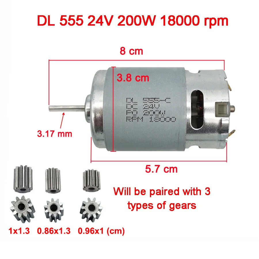 High-Speed Children's Electric Car Motor - High-Power 35,000 RPM Engine