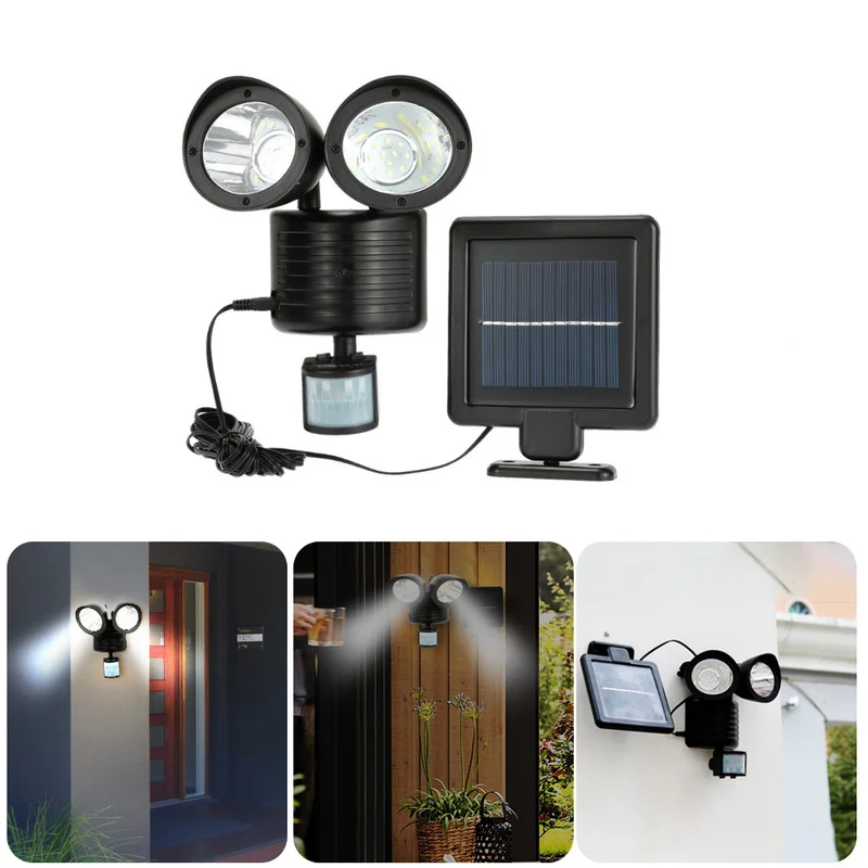 22 LED Dual Security Detector Solar Spot Light Motion Sensor Floodlight Outdoor Wall Light for Garden Landscape Wholesale Sale stud finder 3 in 1 multi functional lcd digital wall detector metal wood ac cable live wire scanner