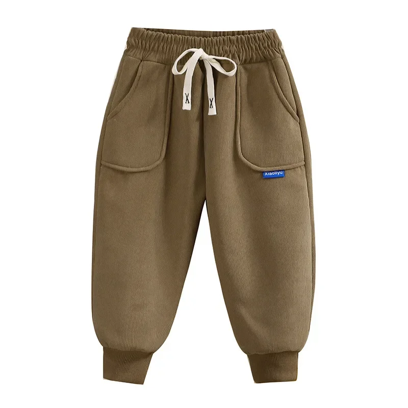 Children Plush Pants Autumn Winter Trousers Thickened Warm Casual