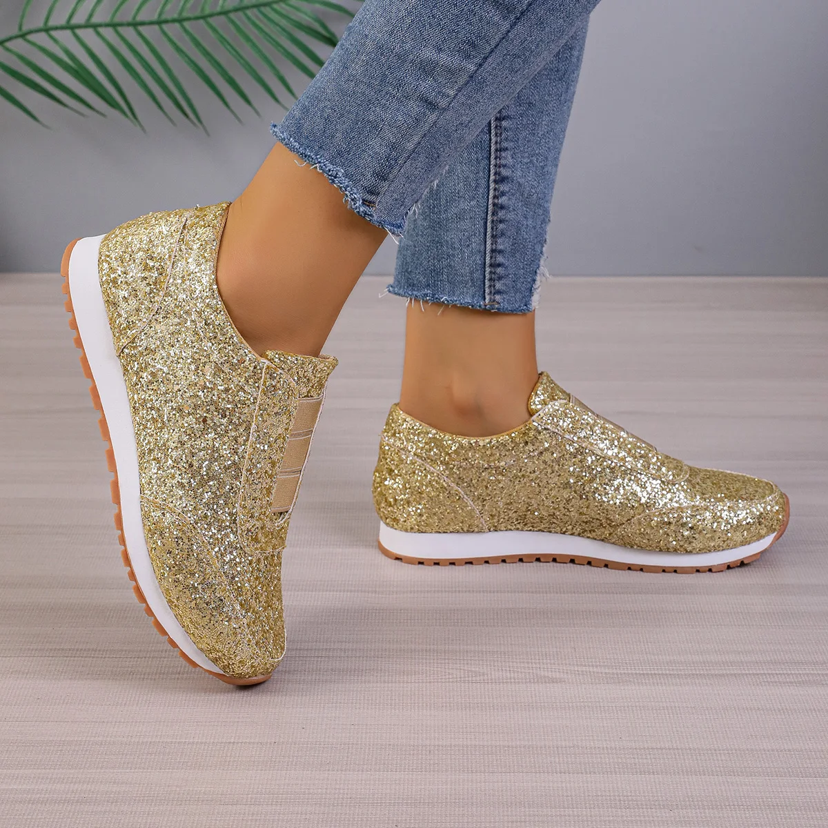 new Women Casual Shoes Women Fashion Spring Autumn Sequin Sneakers Women Shallow Platform Vulcanize Shoes Women's Sports Shoes