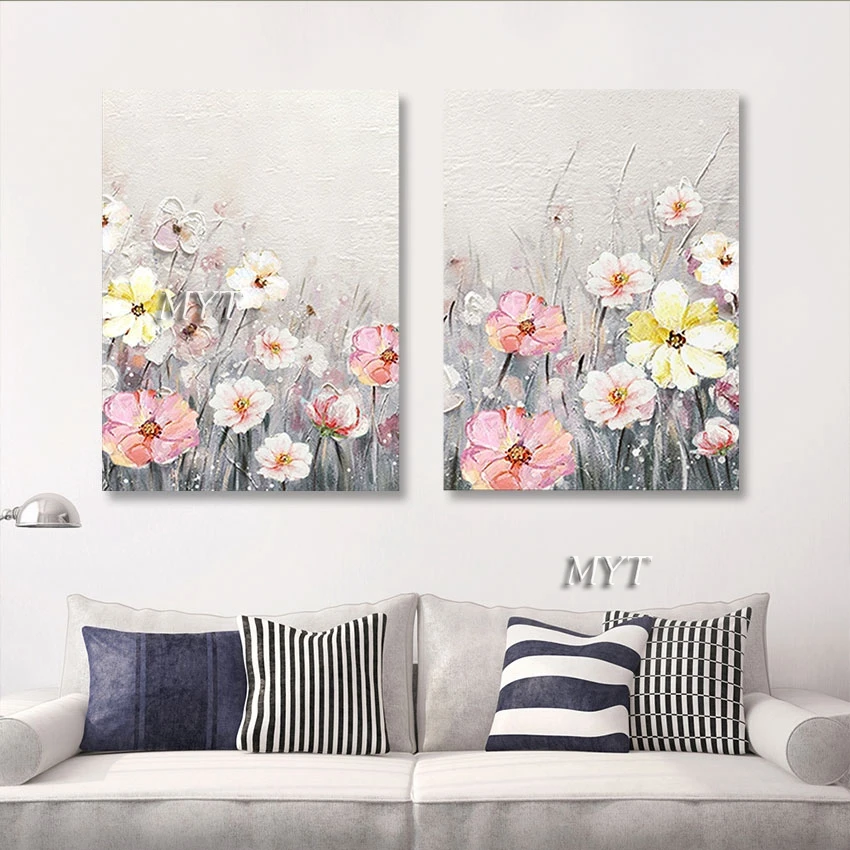 

Art Showpieces, Beautiful Flowers Paintings, Pure Hand-painted Abstract Artwork, Unframed,Modern Canvas Picture for Wall Decor