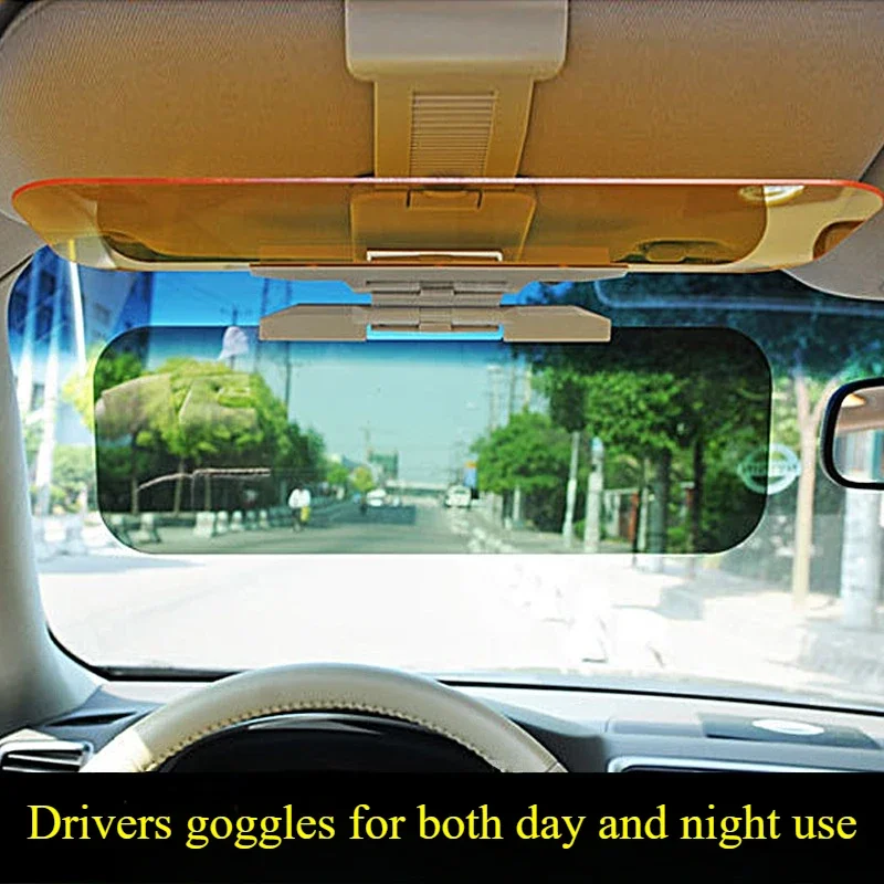 Car Sun Visor HD Anti Sunlight Dazzling Goggle Day Night Vision Driving Mirror UV Fold Flip Down Clear View Interior Mirrors