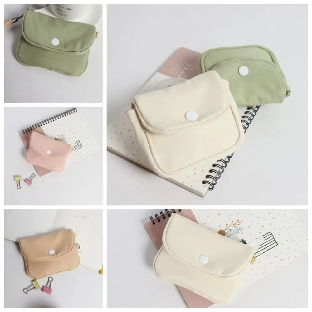 

Korean Style Solid Color Coin Purse Portable Multifunctional Cloth Envelope Wallets Canvas Coin Purse Mini Cash Wallet Female