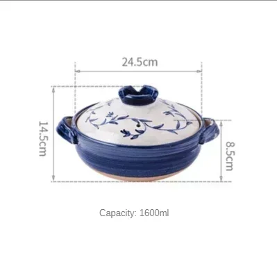 סיר קרמיקה יפנית מצוירת ביד סיר דלעת ארבסק כלי בישול סטו סיר מטבח בית סיר רוטב קטן ציוד בישול