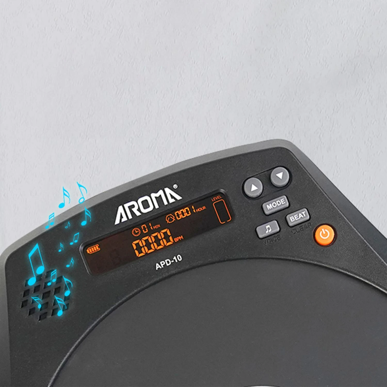 AROMA Electronic Dumb Drum Pad Rechargeable Multifunction Digital 3 IN1Digital Metronome Practice Drum with Speed Detection