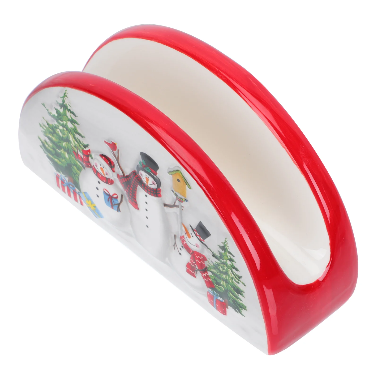 Retro Ceramic Napkin Rack Tissue Holder Christmas Paper Towel Stand Kitchen Dining Tableware Accessories Napkin Rings