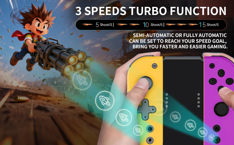 Controle Joy-Cons sem fio L/R para Nintendo Switch 1/OLED/Lite - Controle sem fio com vibração dupla e função de ativação._voghion.com