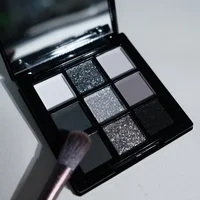 Palette de fards à paupières noirs fumés, lueur mate gris foncé 9 couleurs, parfaite pour le maquillage des yeux sur scène, fête et festival de musique 1