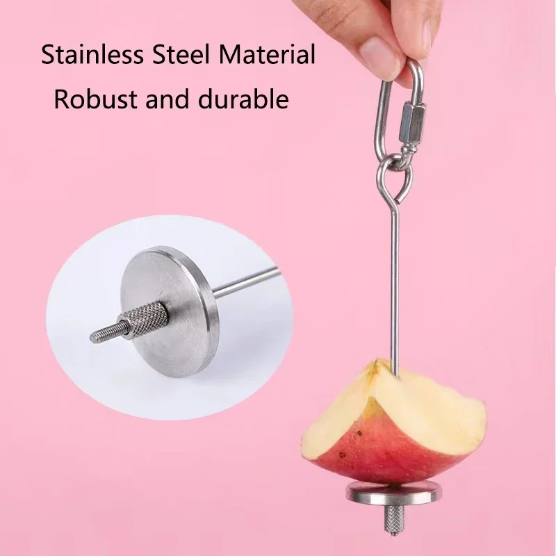 Bird Feeder Parrot Feeder Stainless Steel Pet Parrot Feeder Fruit Corn Fork Toys Chicken Vegetables Holder Hang Cage Feeding Stick Feeder Accessories Brid