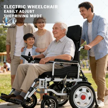 Nuovissima Sedia a Rotelle Elettrica Pieghevole 2026, Versione Lunga per Adulti, con Supporto Più Forte e Batteria a Lunga Durata, Ideale per Anziani