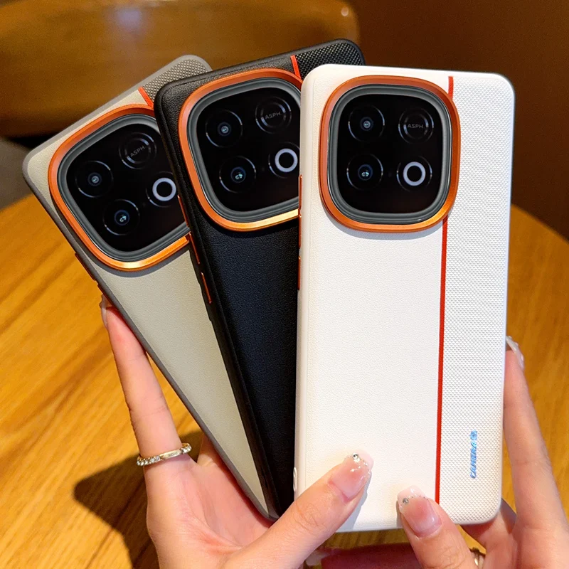 For IQOO Z10 Turbo Pro Case Fashion PU Leather Skin Protective