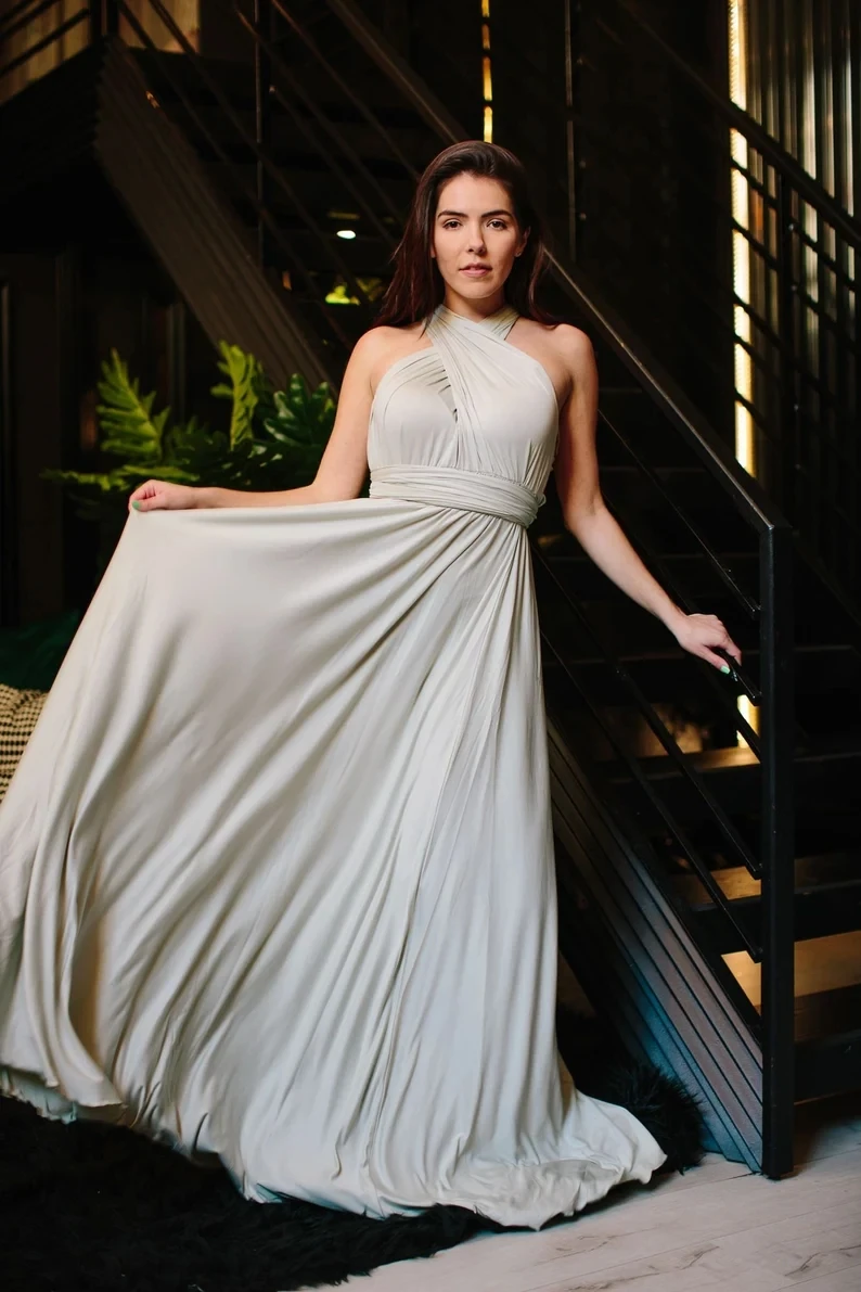 Smaragdgroene Bruidsmeisje Jurk Lengte Lange Maxi Infinity Prom