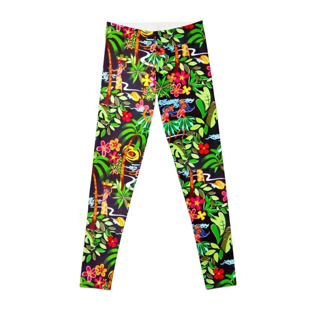 

Vintage Beach Hawaiian Print Leggings active wear Legging sexy woman gym top sports tennis for Womens Leggings