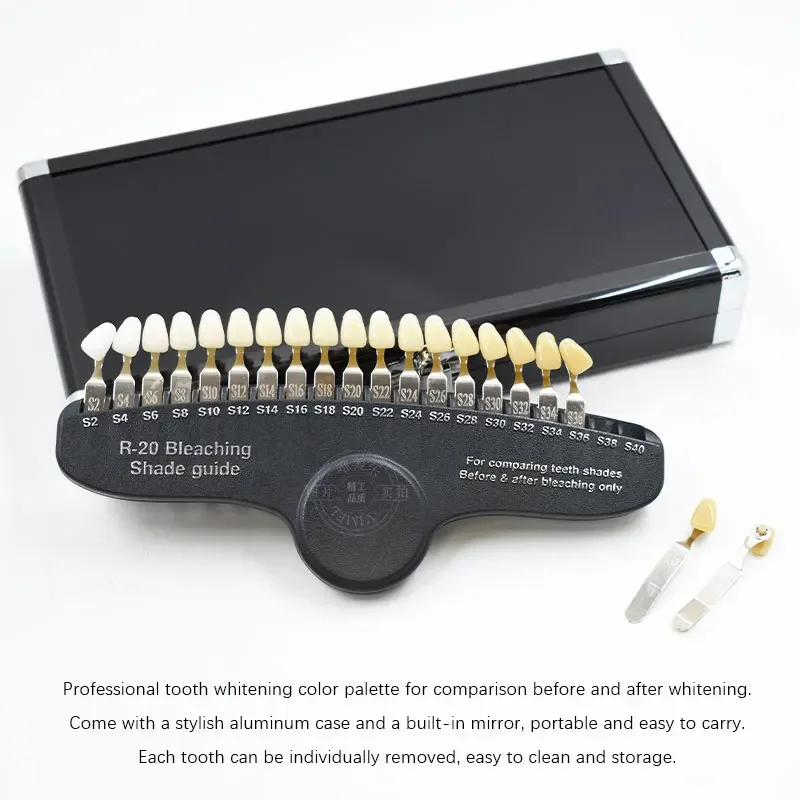 

3D Dental Lab Bleach Shade Guide 20/27 Colors Teeth Whitening Porcelain Comparator Toothguide Dentist Clinic Colorimetric Plate