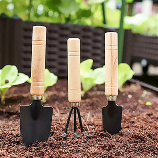 1Set 3Pcs/4Pcs Gardening Hand Tool Mini Spade Shovel Rake Harrow Yard Flower Planting Cultivation Weeding Transplanting Digging 6