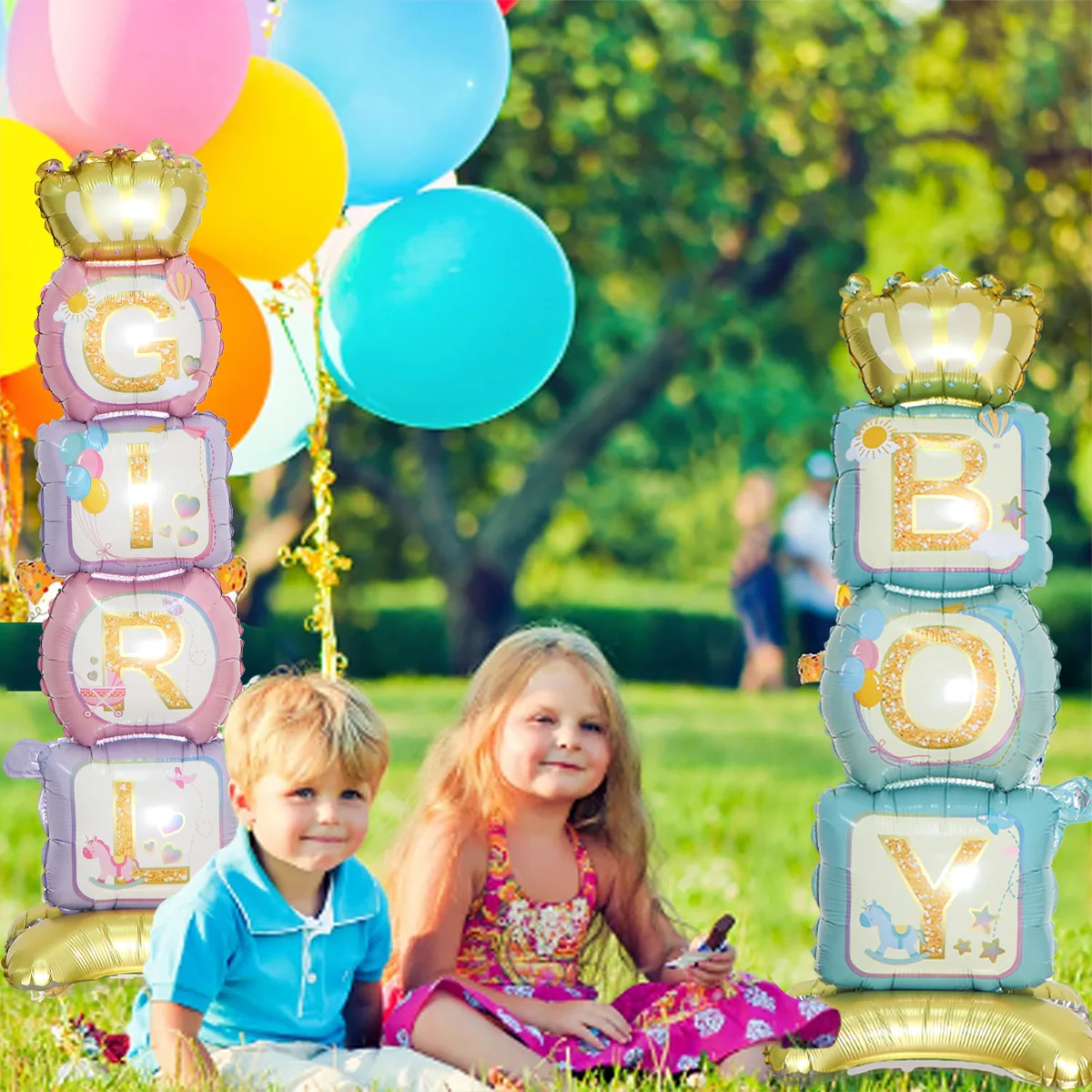 Kids Birthday Party Foil Balloons foil birthday balloons Baby Boy Girl 4D Bear Helium Ballon First 1st Birthday Party Baby Shower Decorations
