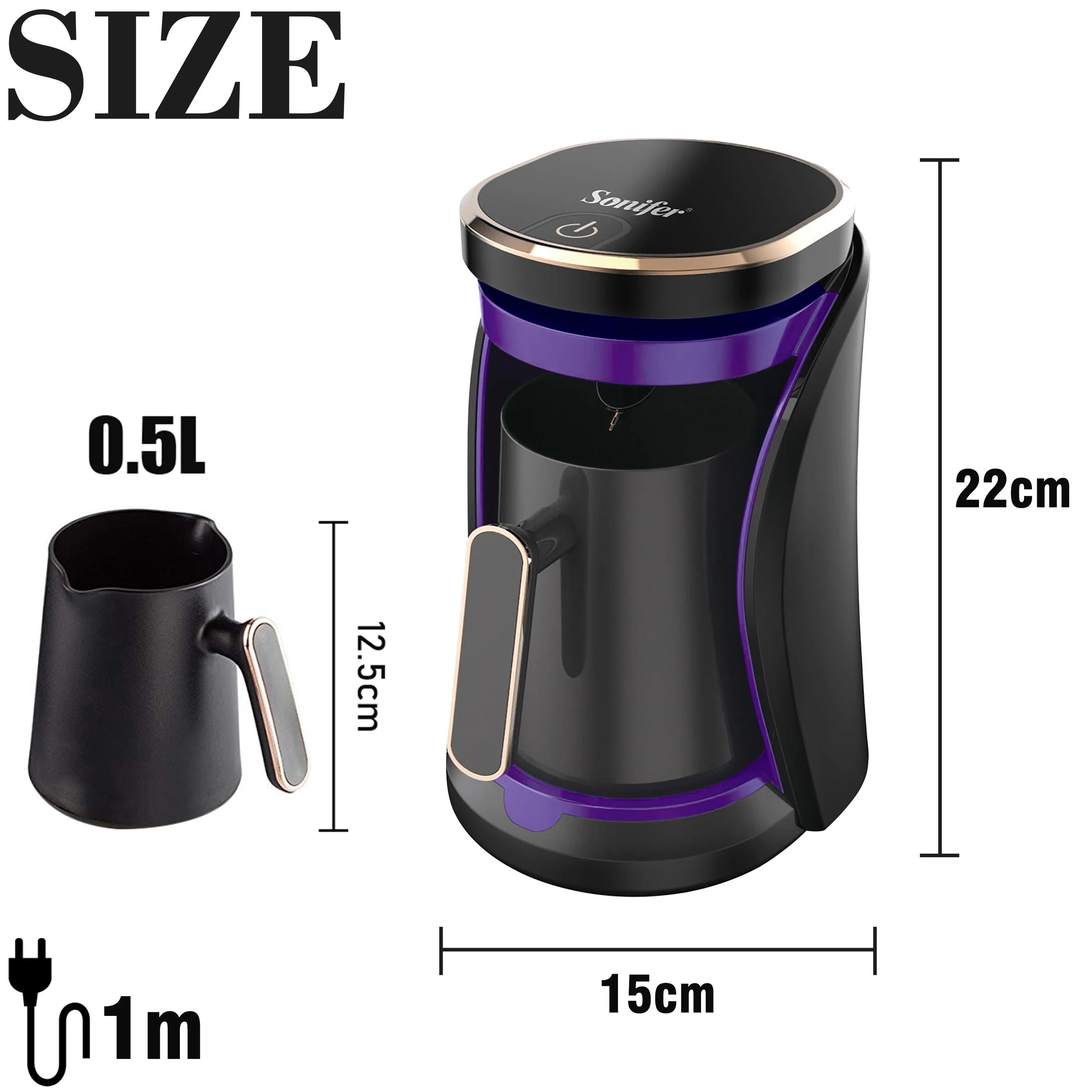 SEFUONI Household Automatic Turkish Coffee Machine Cordless Electric Pot AC  220~240V 600W Portable Travel Coffee Maker 70-80ml 