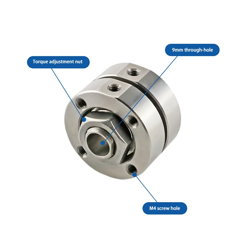 360&deg; Rotating Disc Damping Hinge-Round Cylinder Damper with Adjustable Torque Axis for Free-Stop and Customized Damping