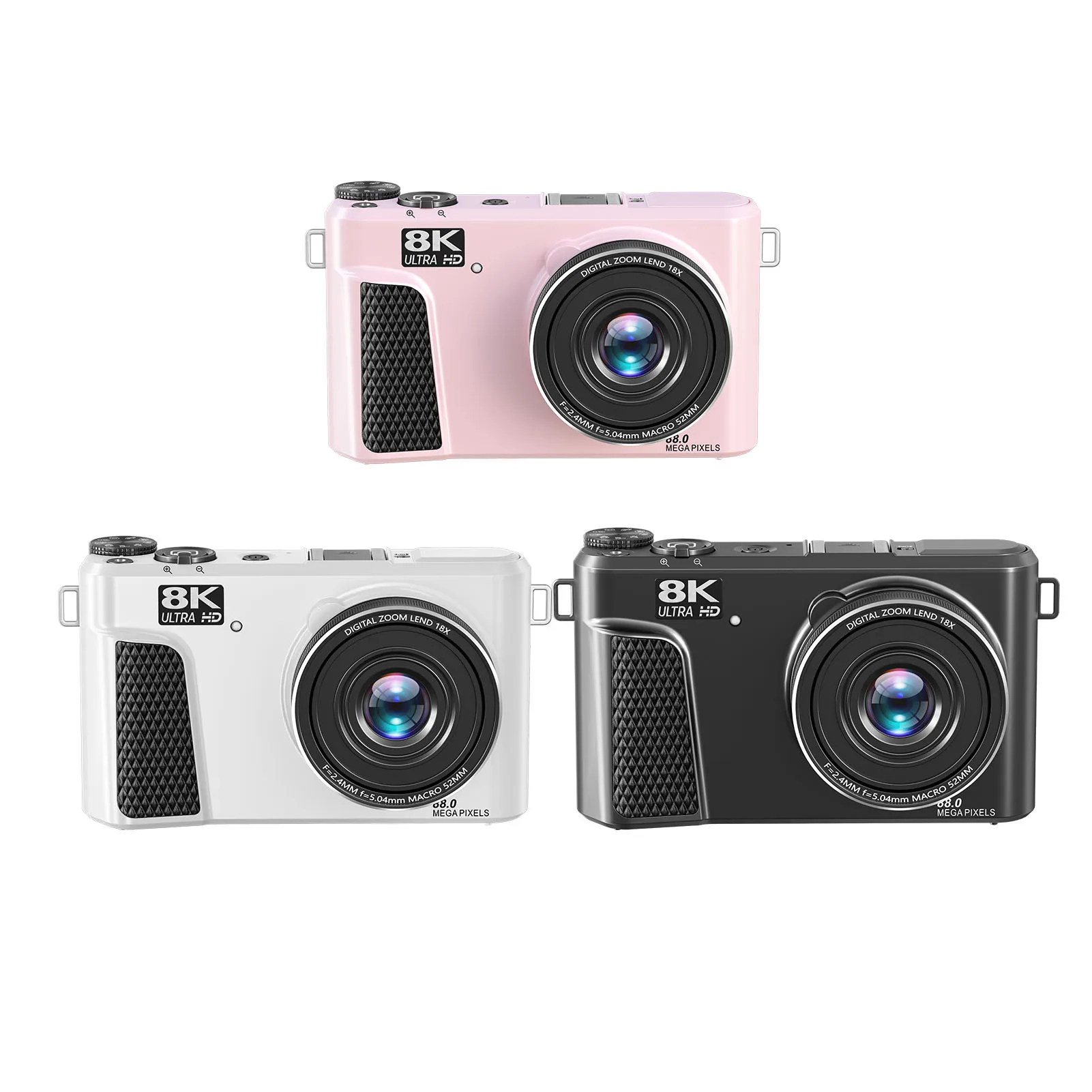 【New】Digital Camera 8K 88MP 18x Zoom Autofocus WiFi Travel Camera with 3 Inch Flip Screen Multiple Filters Fill Light for Live