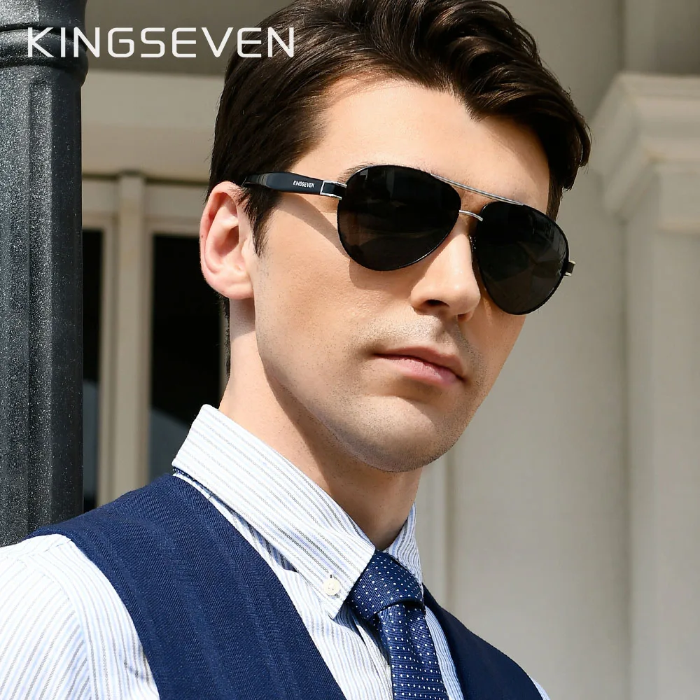 

KINGSEVEN 2023 Alloy Acetate Pilot Sunglasses Men Polarized Gradient Sun Protection Glasses Women Wire-Core Temples Eyewear