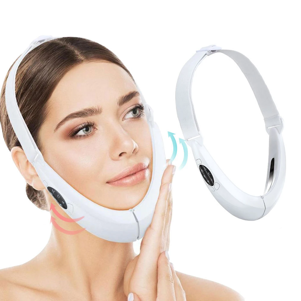 Ems Microcurrent Face Slimming Massager Vibration Facial Massage For V-Line Facial Beauty And Double Chin Jaw Muscles Tightening