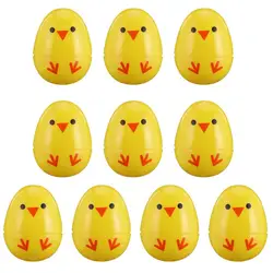 20pcs Plastic Easter Eggs Chick Printing Eggshells Children's Egg Plaything