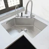 Modern Small Apartment Special Washing Sink L-shaped Stainless Steel Corner Kitchen Sinks Large Single Sink Kitchen Accessories 1