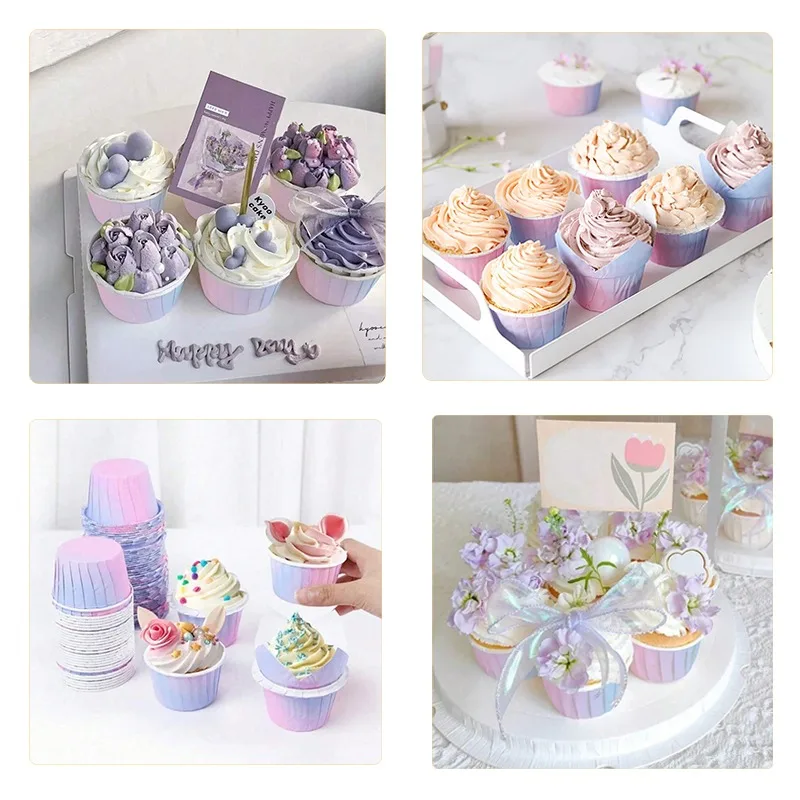 Gradient Color Cupcake Wrapper Baking Cups Grease-Proof Muffin Liners Containers High-T... - SKU CWBC1313 - UGI Packaging