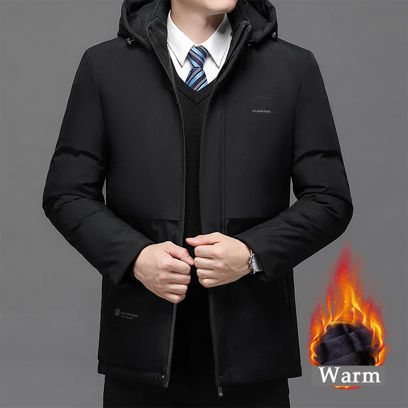 Men's Clothes In Winter 2024 New Warm Cotton-padded Clothes Casual Fashion Detachable Hat Windproof Plush Cotton-padded Jacket