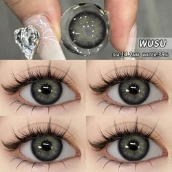 Vibrant Color Contact Lenses - Yearly Natural Look with Fast Delivery (WUSU - BLACK)