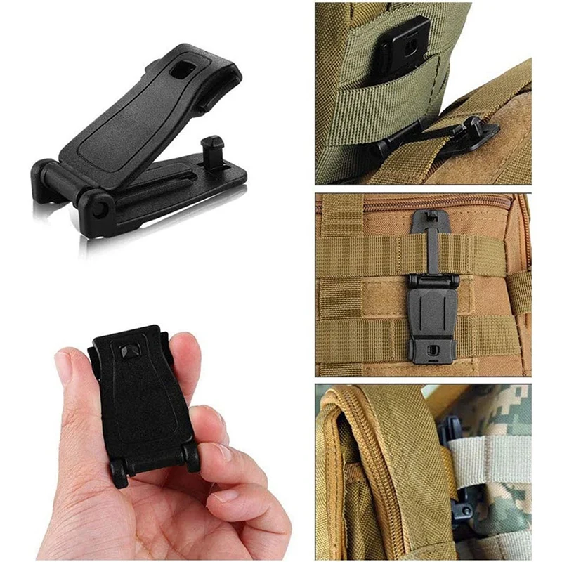 Molle 부착 키트, 배낭 기어 클립 스트랩, D-링 도미네이터 키 링 거치대 포함, 30 개