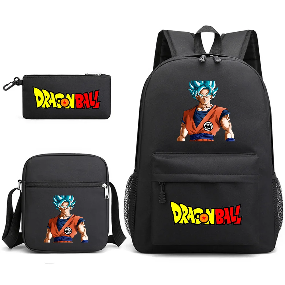 3pcs/Set Dragon Ball Son Goku School Bag Anime Backpack with